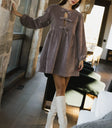 Corduroy mini dress in mauve