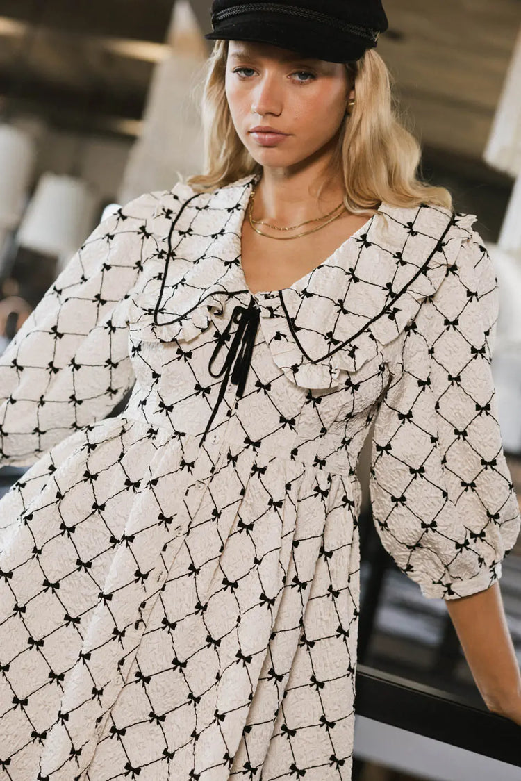 Woven dress in cream