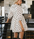 3/4 Sleeves mini dress in cream