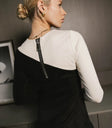 Back zipper dress in black
