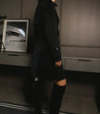 Long sleeves trench coat in black