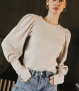 Long sleeves top in cream