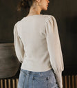 Plain color top in cream