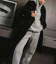 Zip up trench coat in black