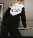 Long sleeves sweatshirt in black and white