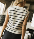Knit striped vest sweater