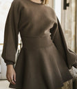 Long sleeves dress in brown