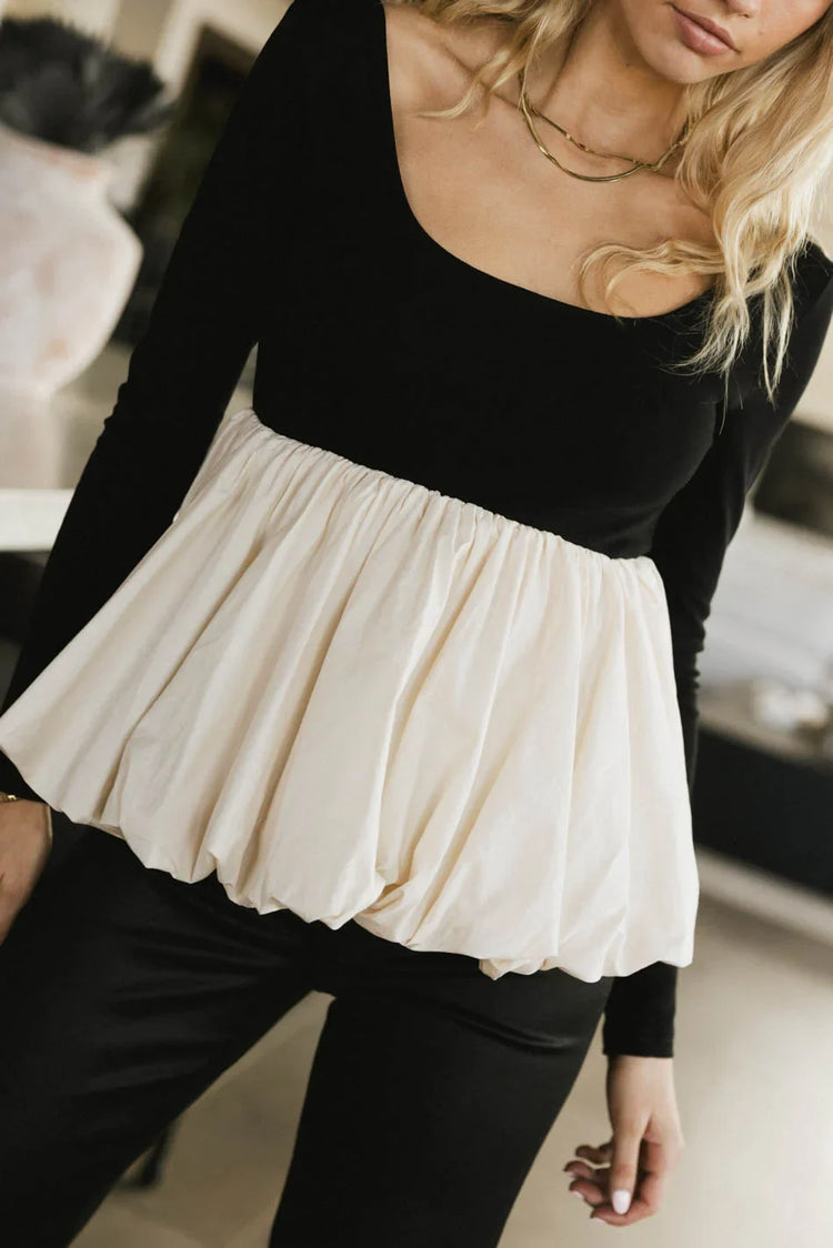 Knit top in black