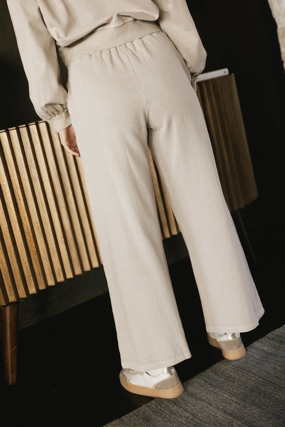 Plain color pants in bone