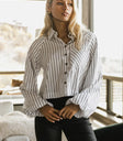 One side pocket blouse in white