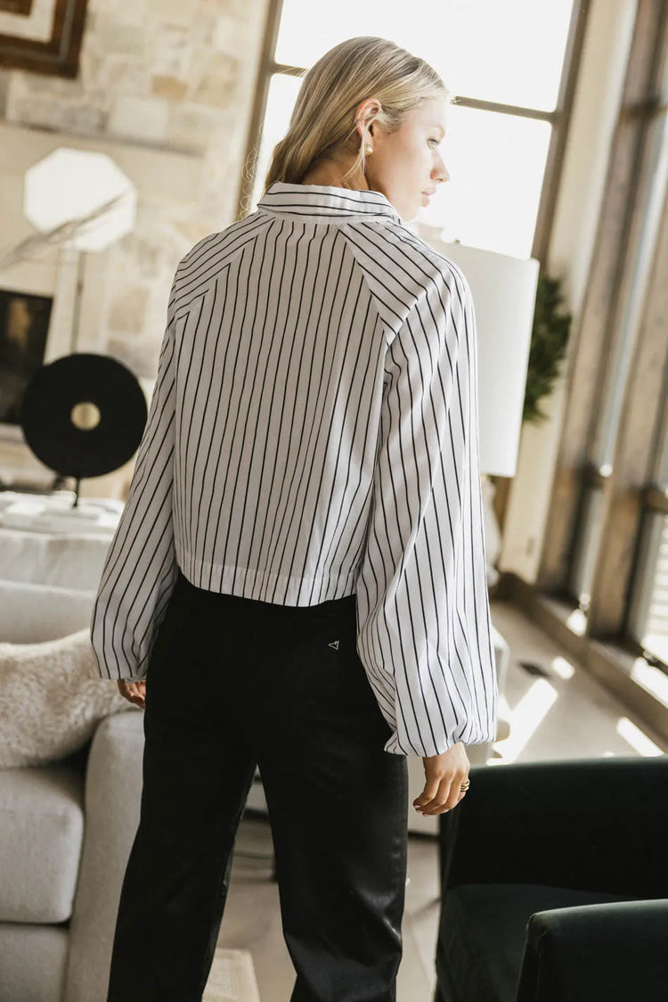 Striped blouse in white
