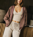 Zip up hoodie in burgundy