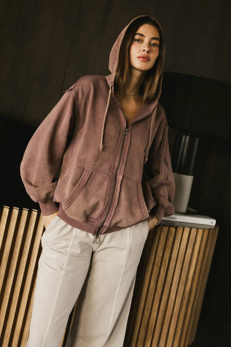 Hoodie in burgundy