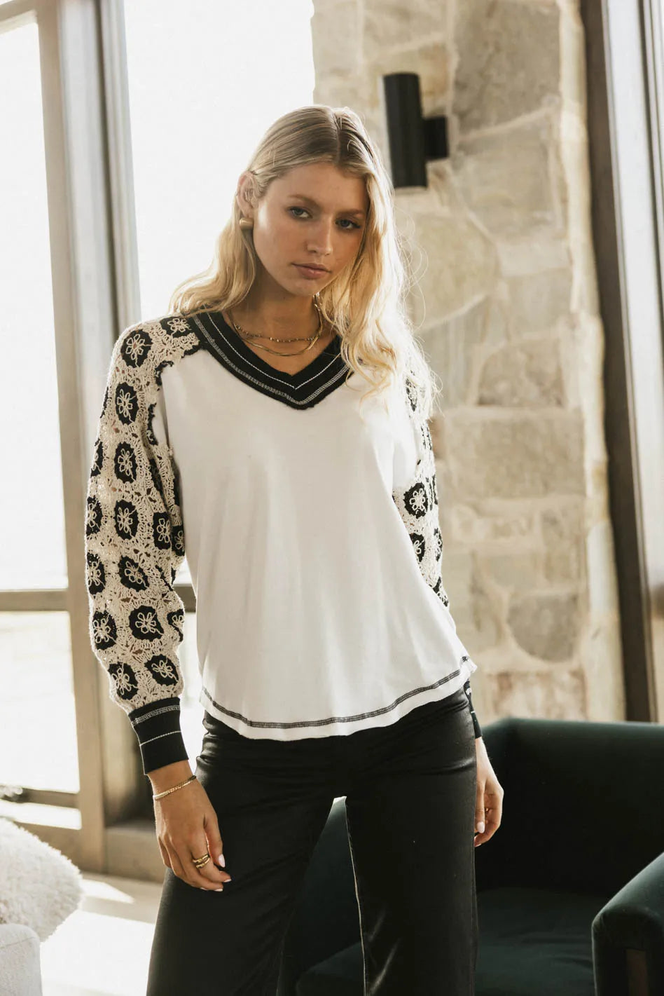 Knit top in white