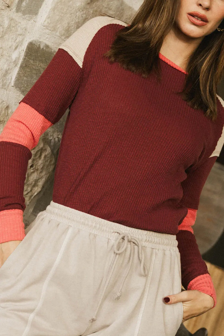 Burgundy basic top