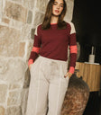Long sleeves top in burgundy