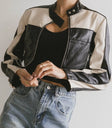 Colorblock moto jacket