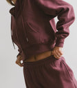 Two hand pockets hoodie in burgundy