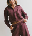 Zip up hoodie in burgundy