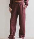 Two hand pockets pants in burgundy