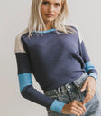 Color block top in navy