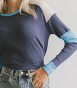 Round neck top in navy