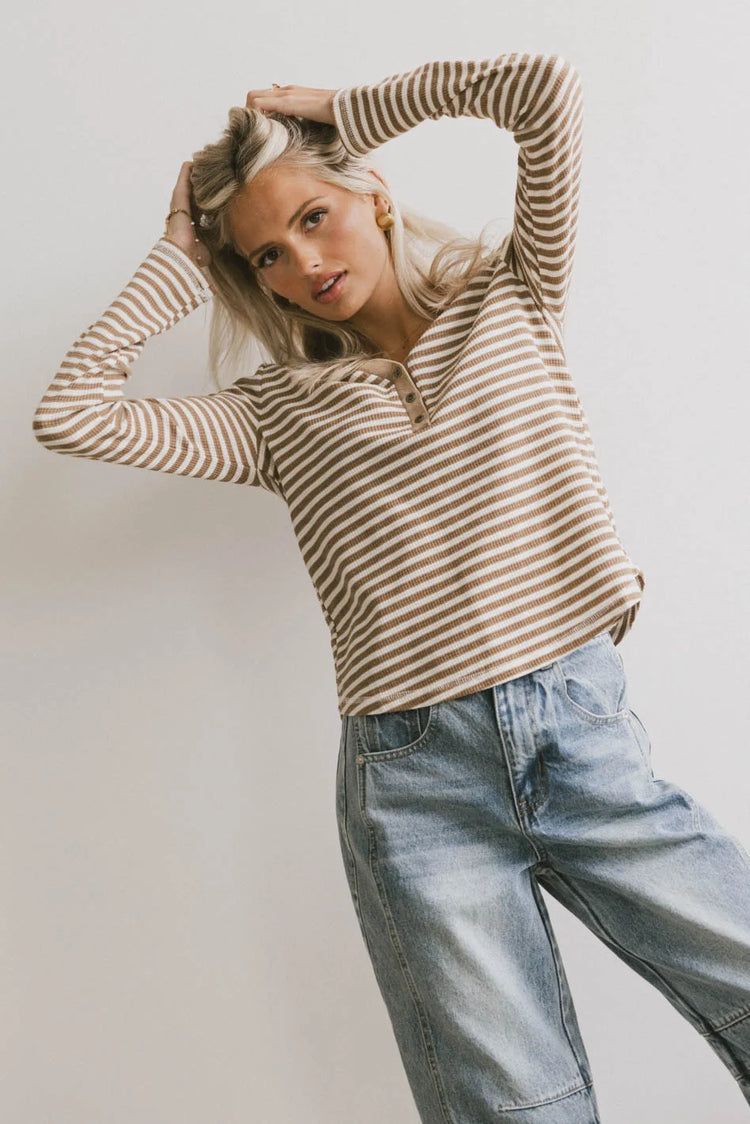 Knit top in brown