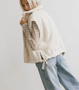 Side slit vest in beige
