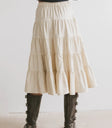 Tiered skirt in cream
