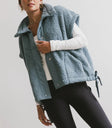 Johanna Sherpa Vest in Blue - FINAL SALE