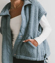 Two hand pockets vest in blue