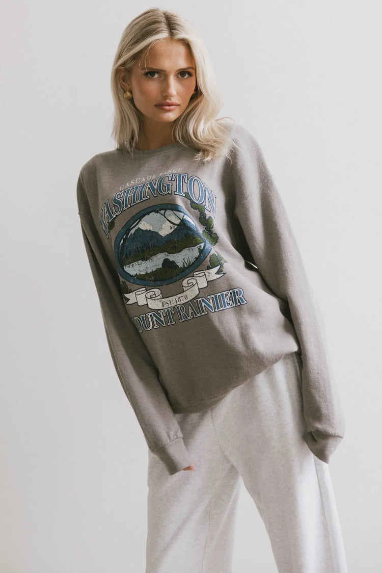 Mount Rainier Crewneck in Grey - FINAL SALE