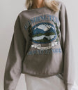 Front design printed sweater in grey