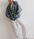 Two hand pockets hoodie in blue