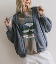 Zip up hoodie in blue
