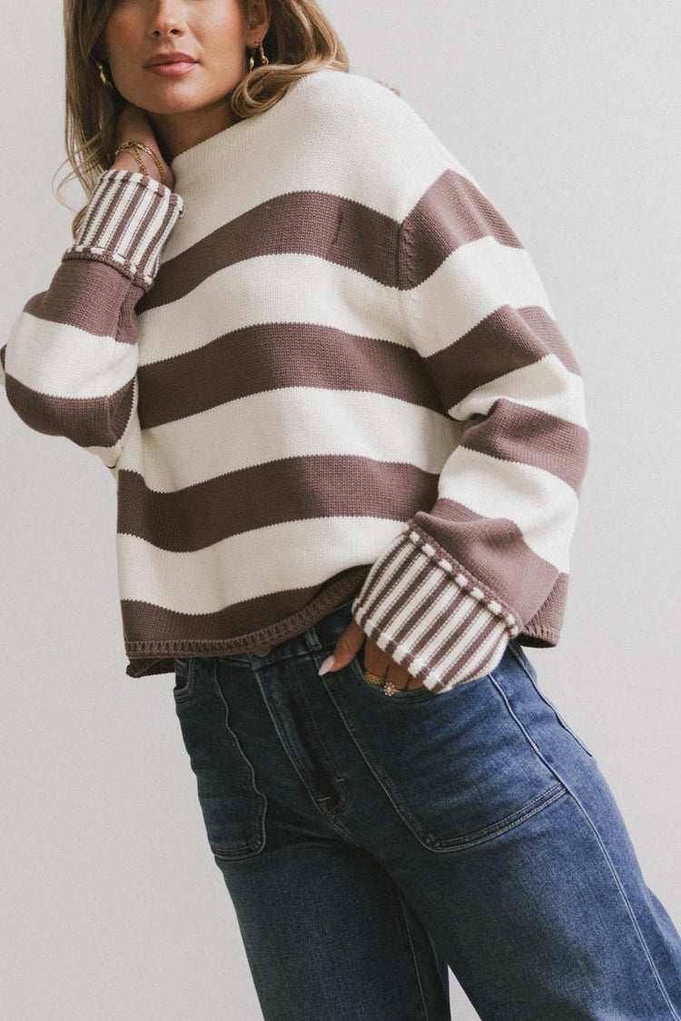Long sleeves sweater in brown