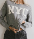 Round neck top in grey