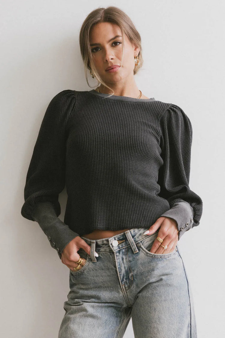 Knit top in black