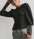 Waffle top in black