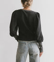 Plain color top in black
