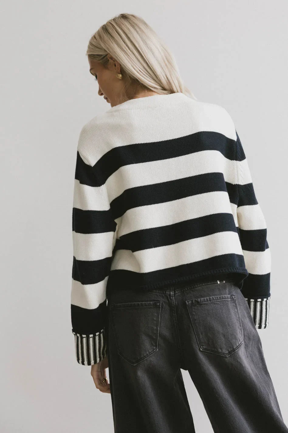 Striped sweater in black