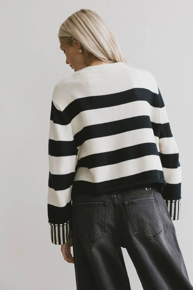 Striped sweater in black