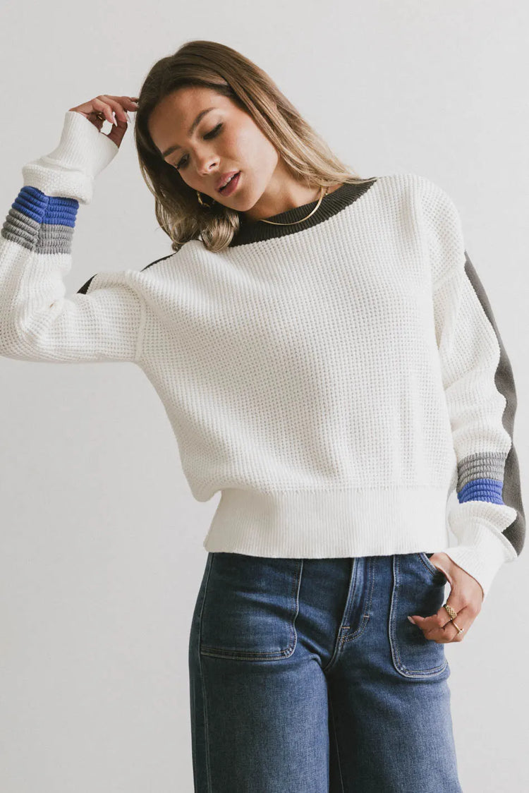Knit sweater in cream