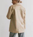 Plain color suede jacket in tan