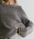 Knit top in charcoal