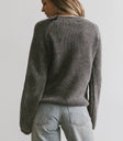Plain color sweater in charcoal