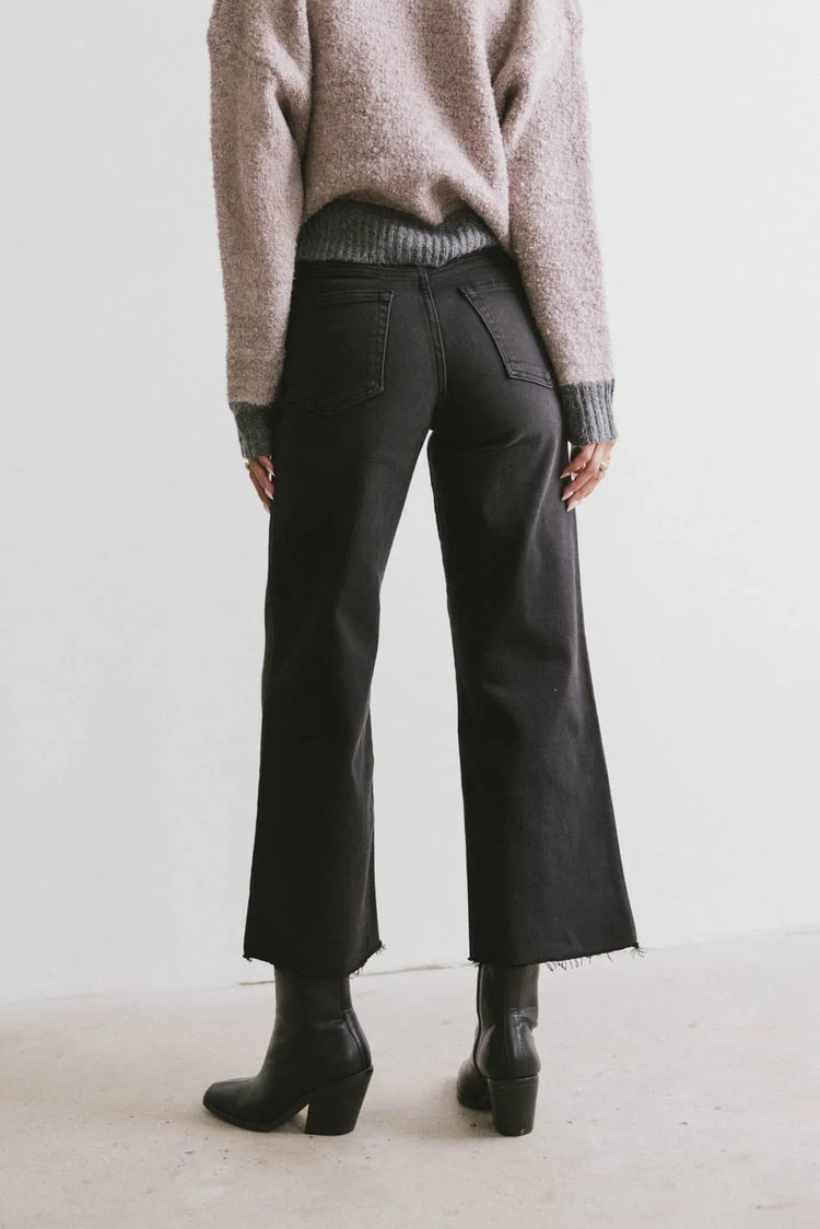 Two back pockets denim in black
