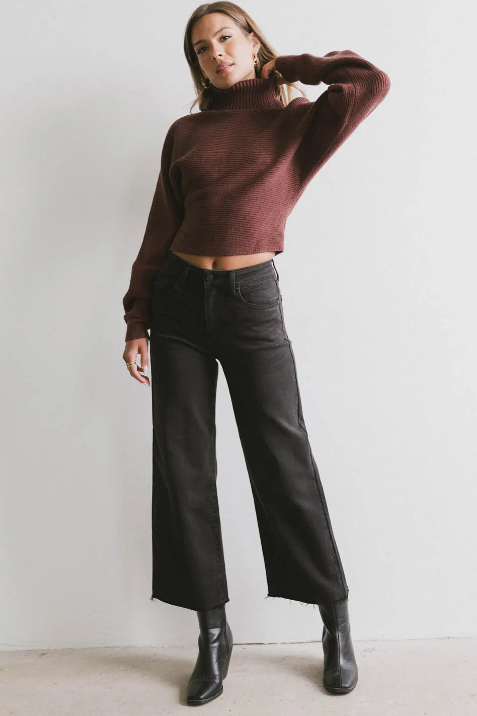 Wide legs denim in black