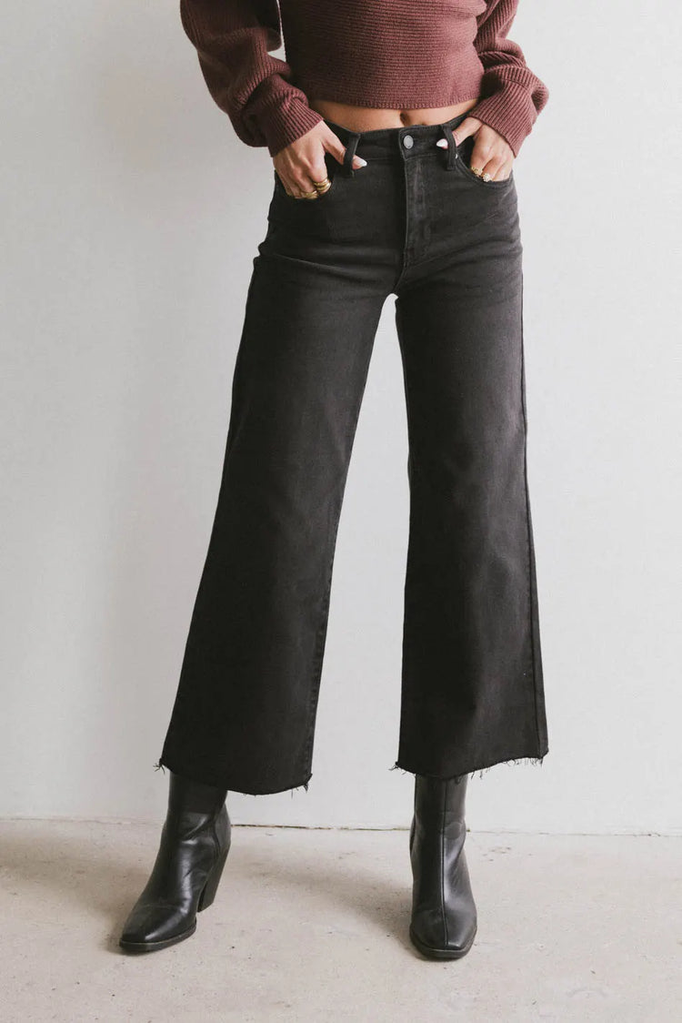 High rise denim in black