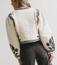 Embroidered jacket in cream